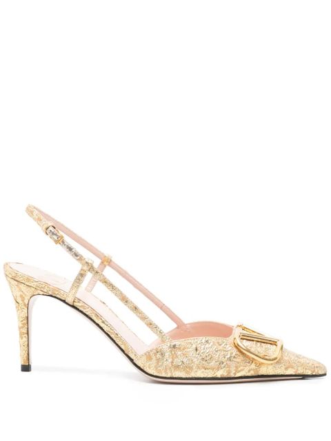 Valentino Garavani VLogo Signature slingback pumps - Gold