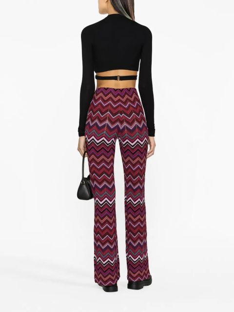 Missoni zigzag-print high-waisted trousers - Purple