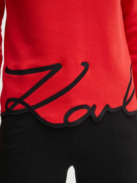 Karl Lagerfeld bluza damska kolor czerwony z aplikacją A1W20010