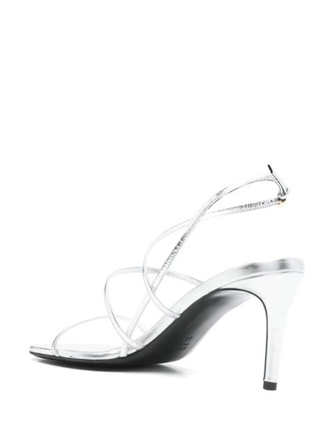 KHAITE 75mm metallic-effect sandals - Silver