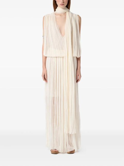 Blumarine pleated sleeveless maxi dress - Neutrals - zdjęcie produktu nr 2
