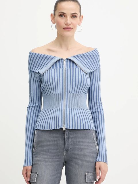 Guess kardigan KATHRYN damski kolor niebieski lekki W5YR03 Z30I2 - zdjęcie produktu nr 1