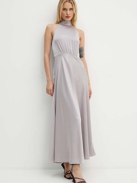 Samsoe Samsoe sukienka Rheo kolor szary maxi rozkloszowana F20500071