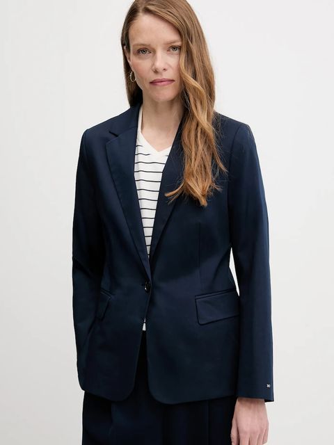 Tommy Hilfiger marynarka kolor granatowy jednorzędowa gładka WW0WW47179 - zdjęcie produktu nr 1