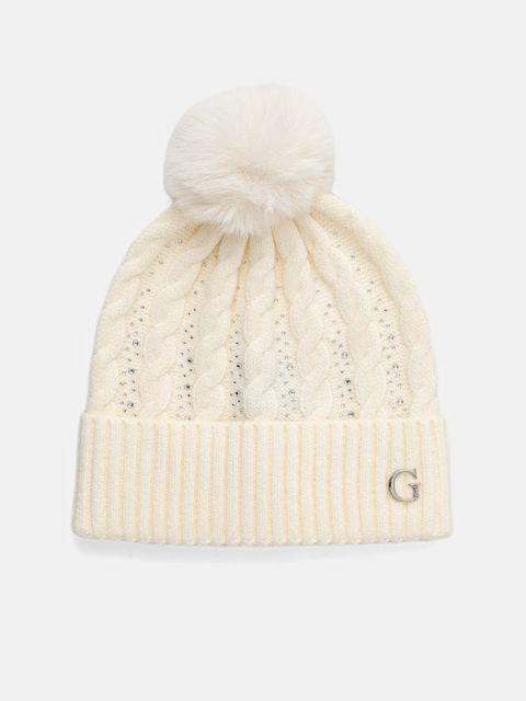 Guess czapka kolor beżowy AW5385 POL01 - zdjęcie produktu nr 1