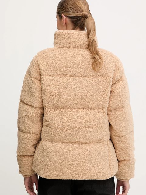 Columbia kurtka Puffect Sherpa damska kolor beżowy zimowa oversize 2089231