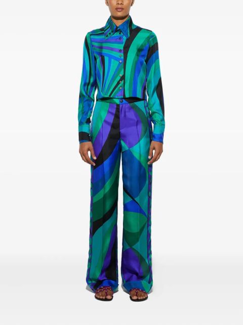 PUCCI Pesci-patterned wide-leg trousers - Green - zdjęcie produktu nr 2