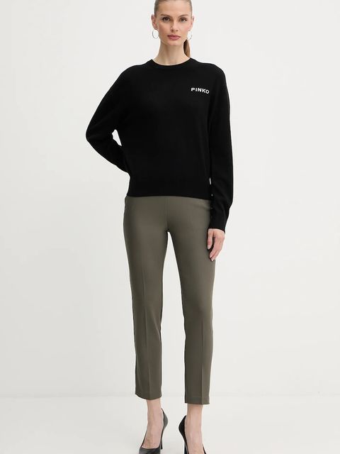 Pinko sweter wełniany damski kolor czarny 105561 A2SI