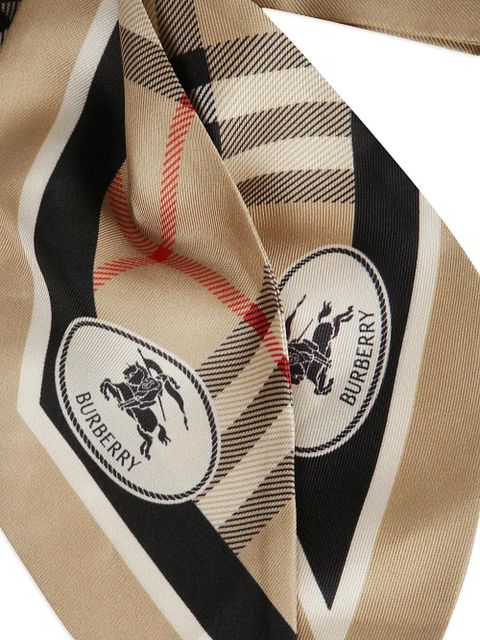 Burberry check logo scarf - Neutrals - zdjęcie produktu nr 2