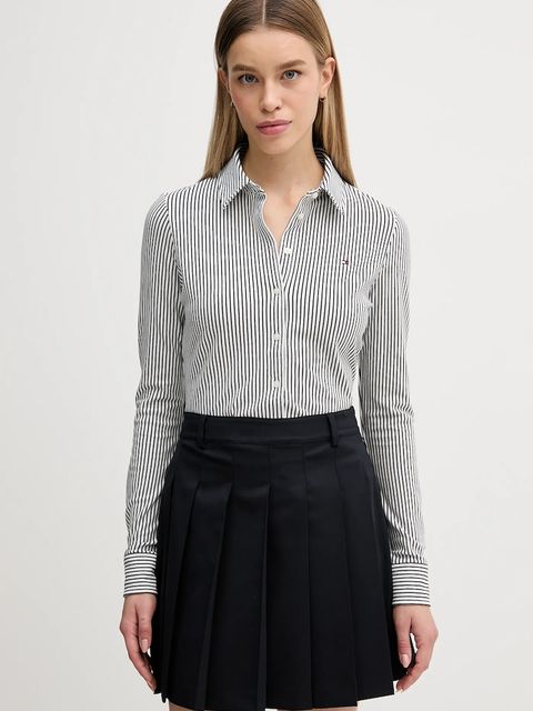 Tommy Hilfiger koszula damska kolor biały slim z kołnierzykiem klasycznym WW0WW43528 - zdjęcie produktu nr 1