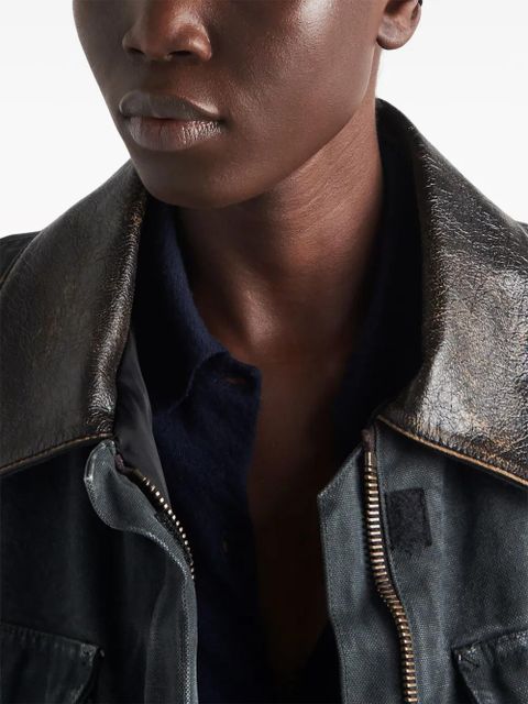 Prada distressed canvas jacket - Grey