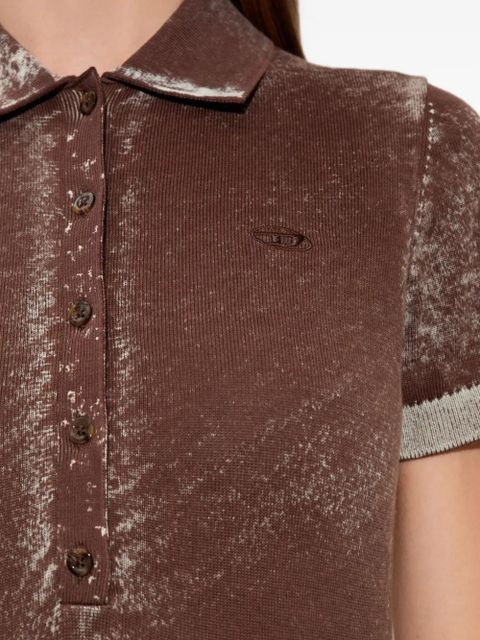 Diesel M-Lourens half-buttoned polo-collar midi dress - Brown