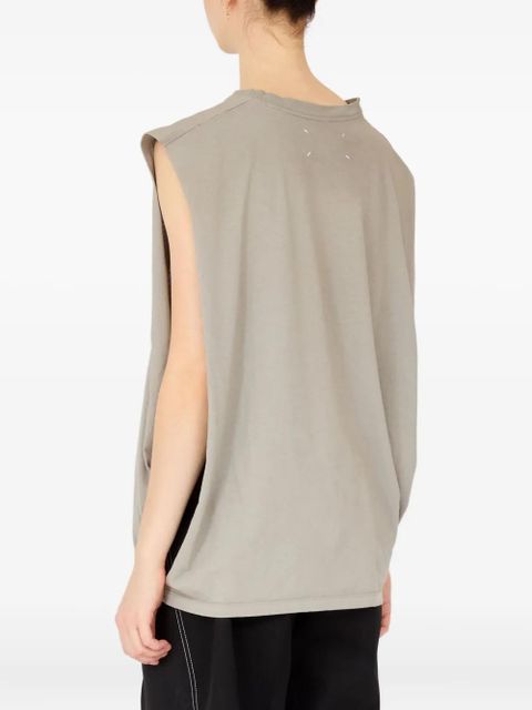 Maison Margiela logo-print sleeveless top - Grey
