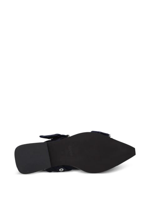 GANNI buckle-detail eyelet sandals - Blue