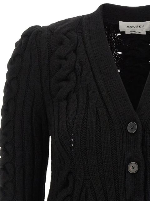 Alexander McQueen braided-knit cardigan - Black - zdjęcie produktu nr 2