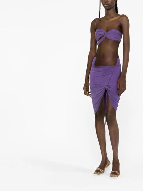 Jacquemus La jupe Espelho ruched miniskirt - Purple - zdjęcie produktu nr 2