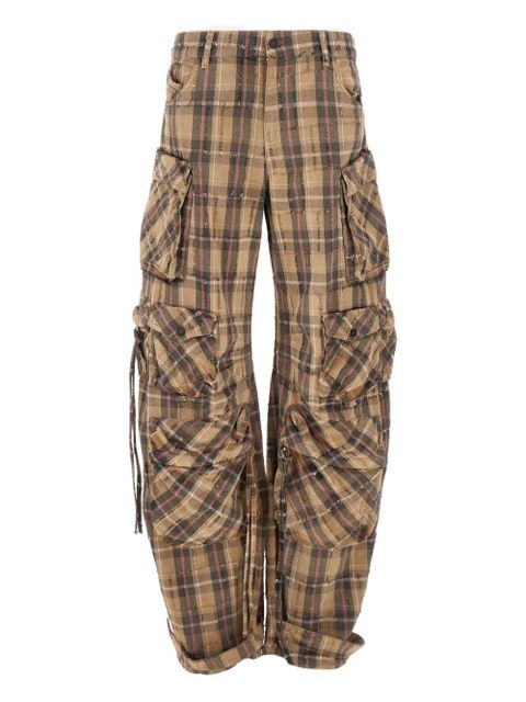 The Attico checked multi-pocket trousers - Brown - zdjęcie produktu nr 1