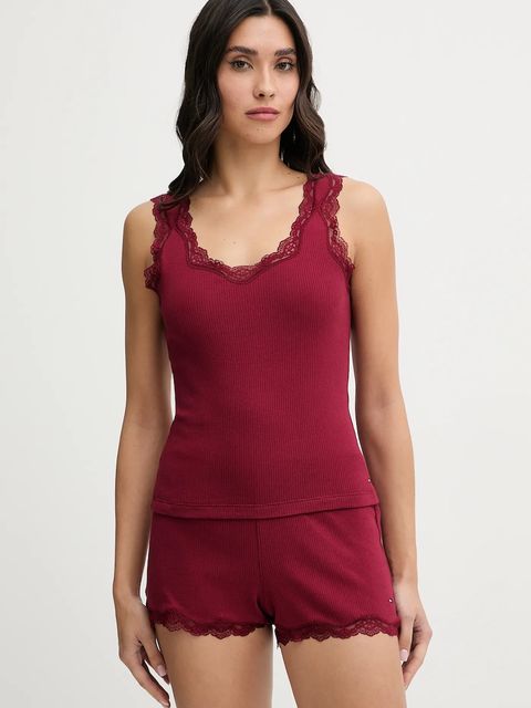 Tommy Hilfiger piżama damska kolor bordowy UW0UW06215 - zdjęcie produktu nr 1