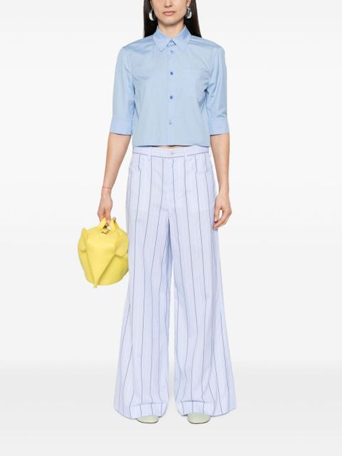Marni poplin striped wide trousers - Blue - zdjęcie produktu nr 2