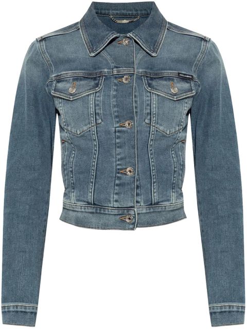 Dolce & Gabbana logo-plaque denim jacket - Blue - zdjęcie produktu nr 1