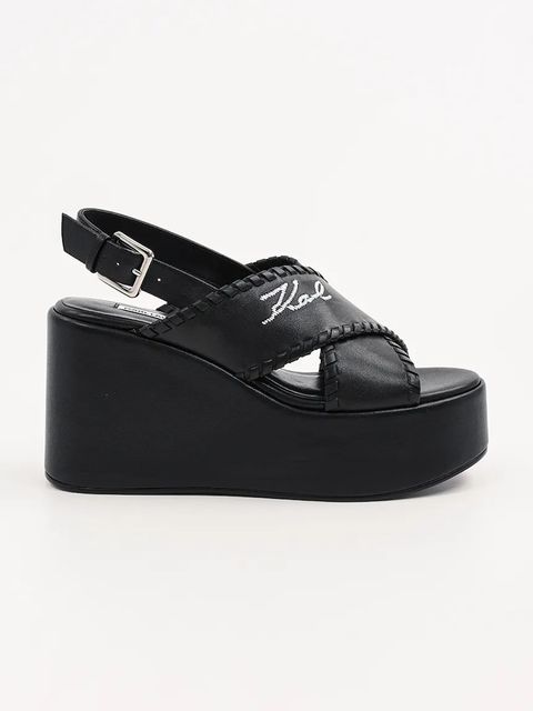 Karl Lagerfeld sandały skórzane WENDY kolor czarny KL33372 - zdjęcie produktu nr 1