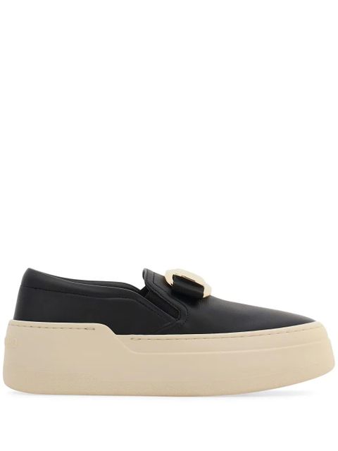 Ferragamo New Vara plate slip-on sneakers - Black - zdjęcie produktu nr 1
