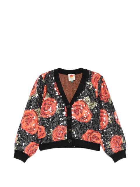 FARM Rio sequin-embellished floral-pattern cardigan - Black - zdjęcie produktu nr 1