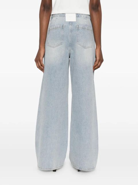 Eleh button-fastening wide-leg jeans - Blue