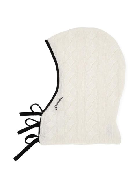 GANNI cable-knit balaclava - White - zdjęcie produktu nr 2