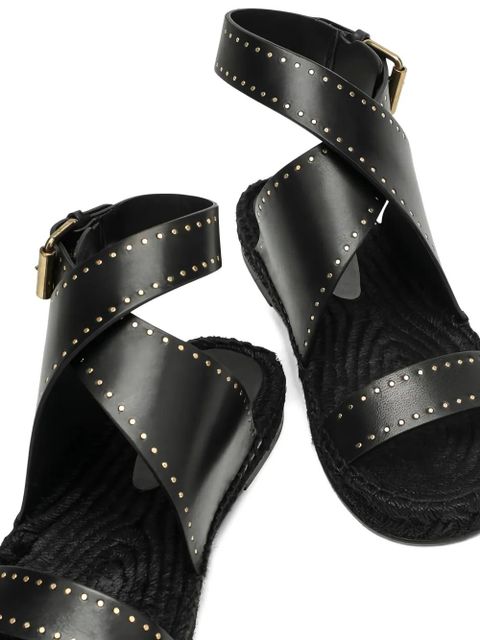 ISABEL MARANT studded cross-strap sandals - Black