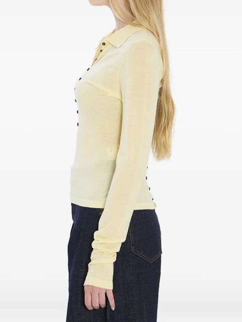 Jacquemus button-detail polo top - Yellow