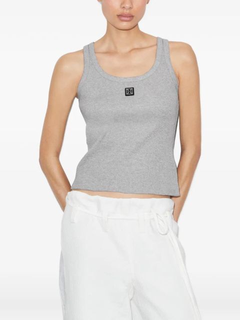 Tory Burch scoop logo tank top - Grey