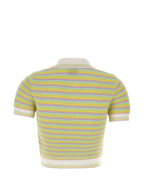 Casablanca Bourgeois striped logo polo shirt - Yellow