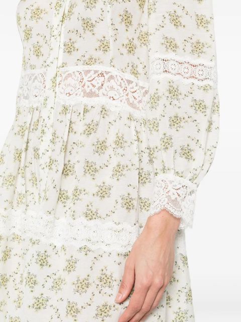 SANDRO Aurelia floral lace maxi dress - White