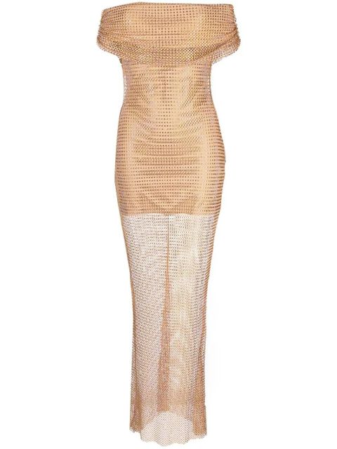 Self-Portrait rhinestone-embellished maxi-dress - Metallic - zdjęcie produktu nr 1