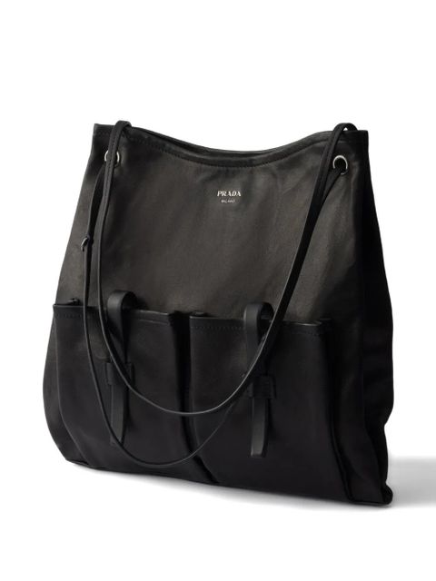 Prada large Route leather tote bag - Black - zdjęcie produktu nr 1