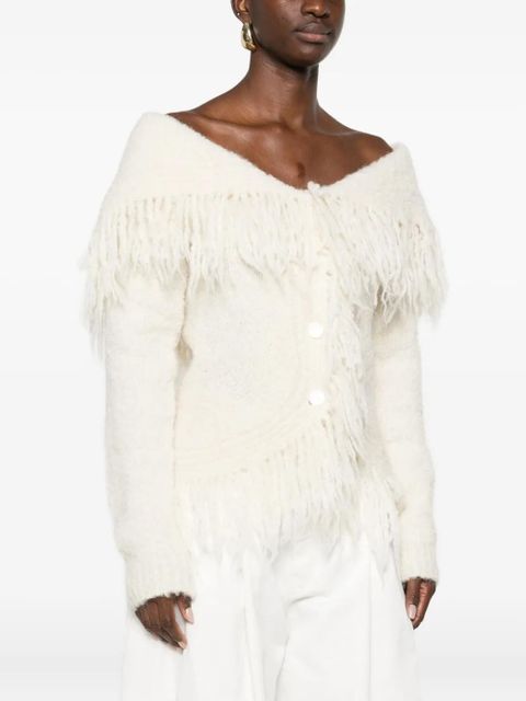 Cult Gaia fringed cardigan - Neutrals
