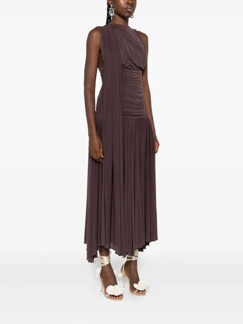 Magda Butrym drop-waist sheer midi dress - Red