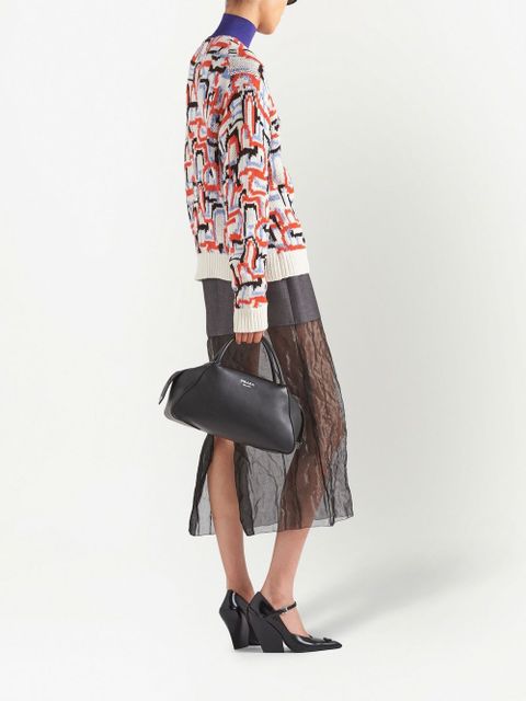 Prada medium logo-embellished tote bag - Black - zdjęcie produktu nr 2