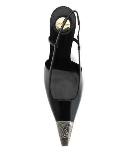 Saint Laurent 75mm pointed-toe slingback pumps - Black