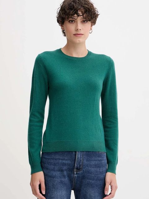 United Colors of Benetton sweter wełniany damski kolor zielony lekki 1002D1K01 - zdjęcie produktu nr 1