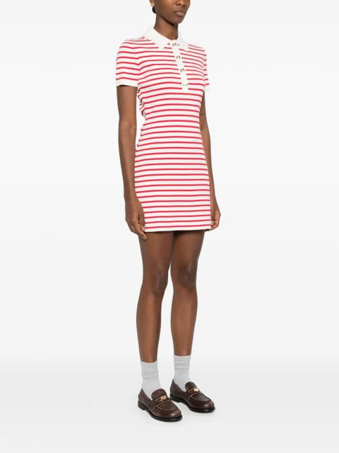 Maje striped button knit dress - Red