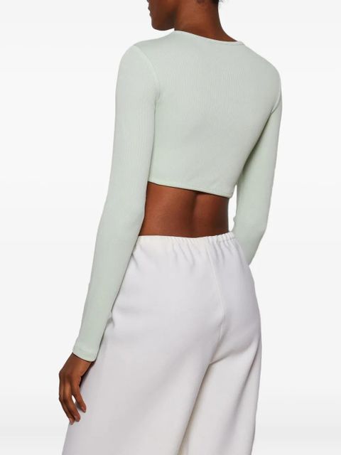 Christopher Esber crystal-pin ribbed top - Green