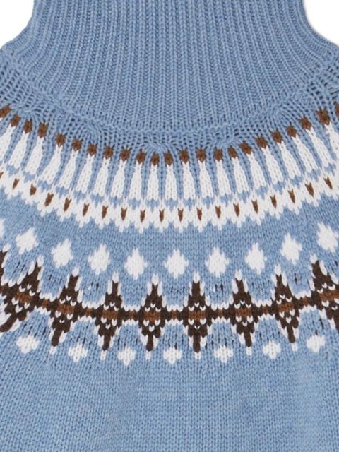 Alanui Sweet Winter fair isle turtleneck sweater - Blue