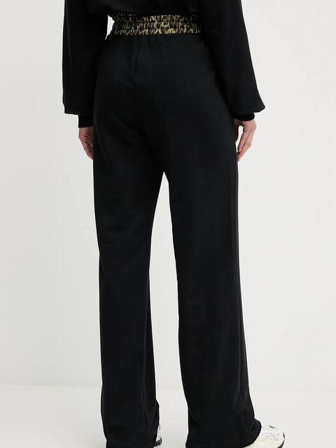 Just Cavalli spodnie dresowe bawełniane damskie kolor czarny gładkie 79PAAE20 CF100