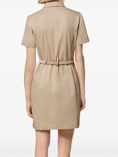 Versace cargo gabardine mini shirt dress - Neutrals