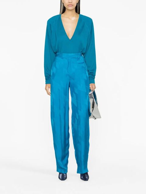 The Attico Jagger monogram wide-leg trousers - Blue - zdjęcie produktu nr 2