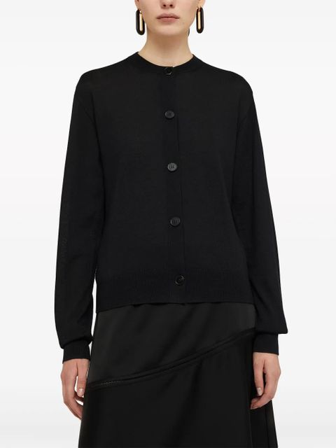 Jil Sander fine-knit crew-neck cardigan - Black - zdjęcie produktu nr 2