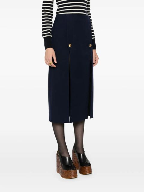 Chloé side-slits midi skirt - Blue