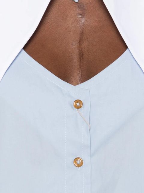 Vivienne Westwood cut-off oversized-collar shirt - Blue